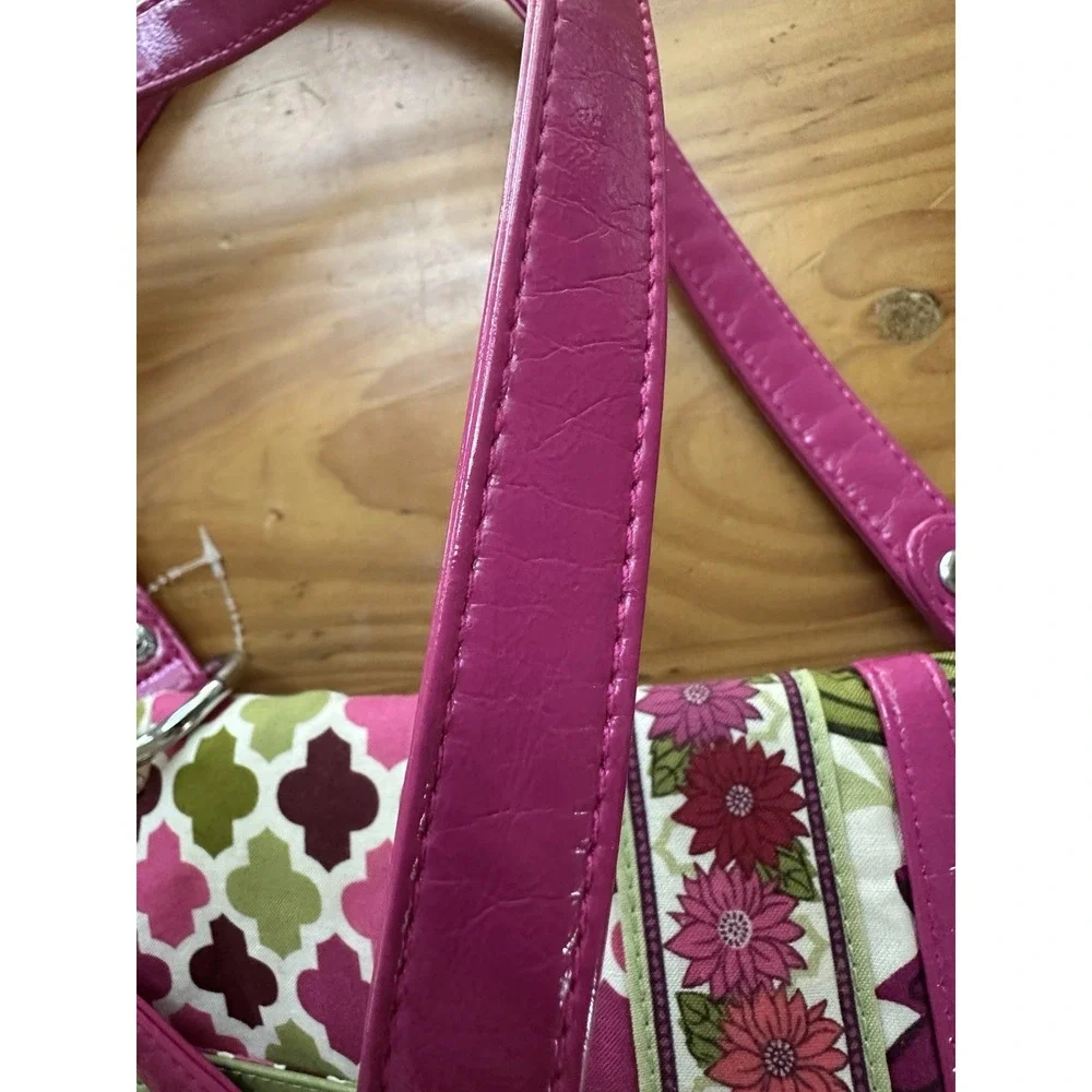 NEW Vera Bradley Flipster Small Pink Green Cross Body Bag Purse Hello Dahlia